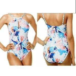 Vince Camuto Bathing Suit Floral Water Color